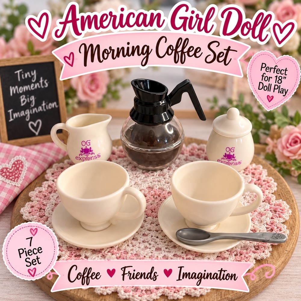 Our Generation Morning on the Move Coffee Set for 18in Dolls 7pc Accessory Lot